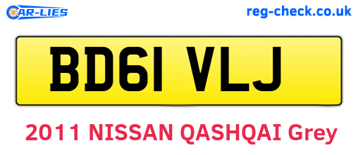 BD61VLJ are the vehicle registration plates.