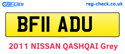 BF11ADU are the vehicle registration plates.
