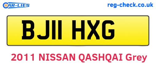 BJ11HXG are the vehicle registration plates.