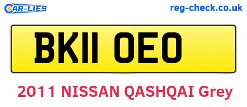 BK11OEO are the vehicle registration plates.