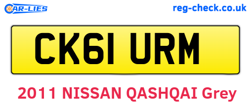 CK61URM are the vehicle registration plates.