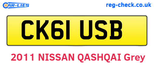 CK61USB are the vehicle registration plates.