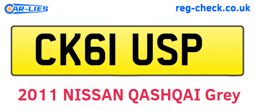 CK61USP are the vehicle registration plates.