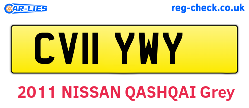 CV11YWY are the vehicle registration plates.