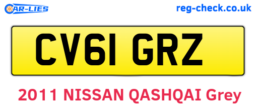 CV61GRZ are the vehicle registration plates.