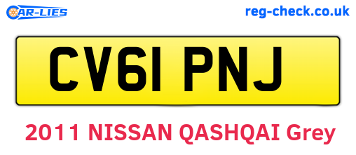 CV61PNJ are the vehicle registration plates.
