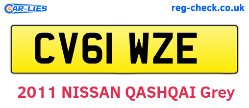 CV61WZE are the vehicle registration plates.
