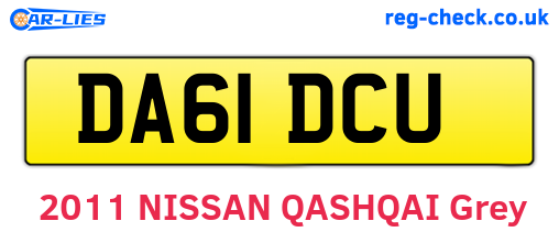 DA61DCU are the vehicle registration plates.