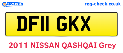 DF11GKX are the vehicle registration plates.