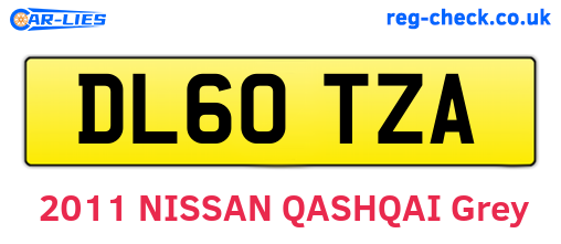 DL60TZA are the vehicle registration plates.
