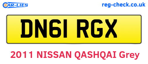 DN61RGX are the vehicle registration plates.