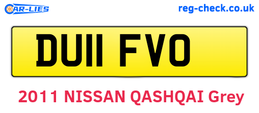 DU11FVO are the vehicle registration plates.