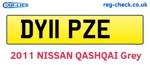 DY11PZE are the vehicle registration plates.