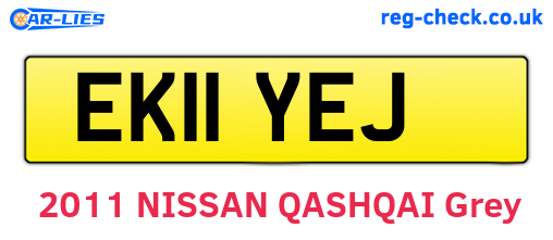 EK11YEJ are the vehicle registration plates.
