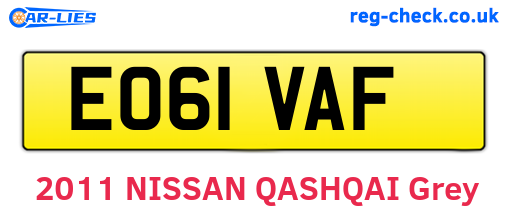 EO61VAF are the vehicle registration plates.