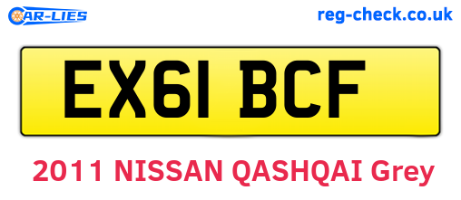 EX61BCF are the vehicle registration plates.