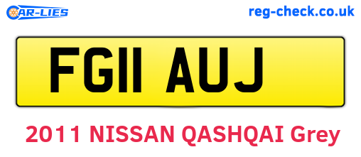 FG11AUJ are the vehicle registration plates.