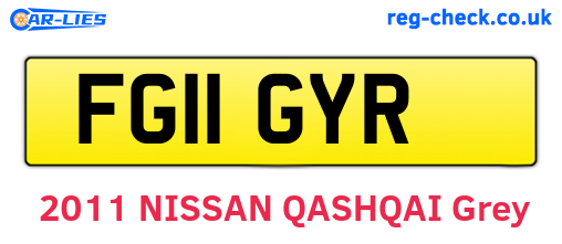 FG11GYR are the vehicle registration plates.
