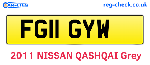 FG11GYW are the vehicle registration plates.