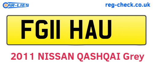 FG11HAU are the vehicle registration plates.