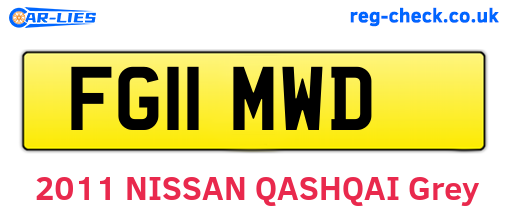 FG11MWD are the vehicle registration plates.