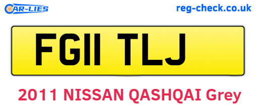 FG11TLJ are the vehicle registration plates.