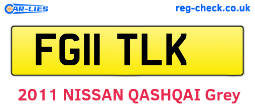 FG11TLK are the vehicle registration plates.