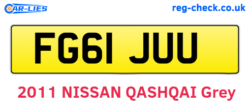 FG61JUU are the vehicle registration plates.