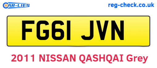 FG61JVN are the vehicle registration plates.