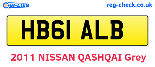 HB61ALB are the vehicle registration plates.
