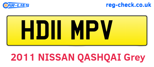 HD11MPV are the vehicle registration plates.
