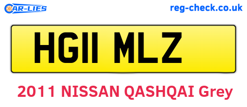 HG11MLZ are the vehicle registration plates.