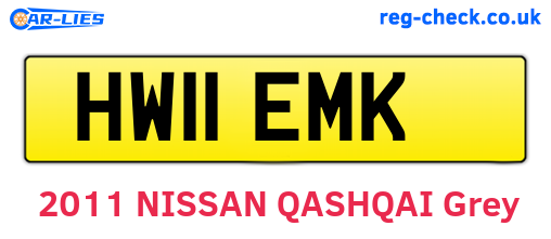 HW11EMK are the vehicle registration plates.