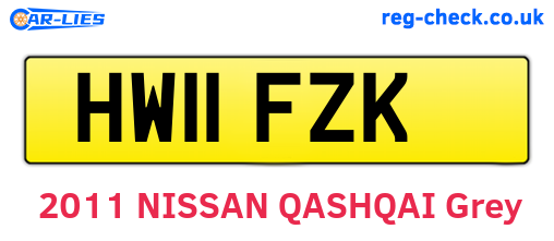HW11FZK are the vehicle registration plates.