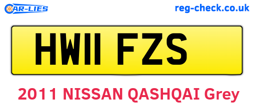 HW11FZS are the vehicle registration plates.