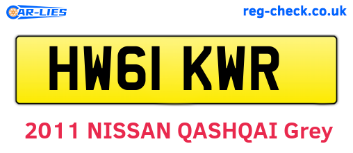 HW61KWR are the vehicle registration plates.