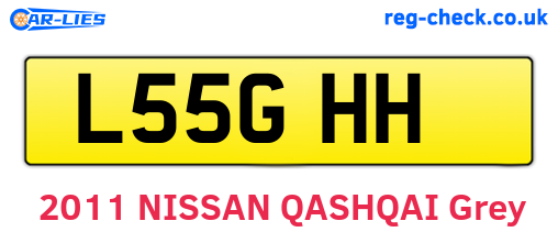 L55GHH are the vehicle registration plates.