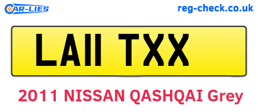 LA11TXX are the vehicle registration plates.
