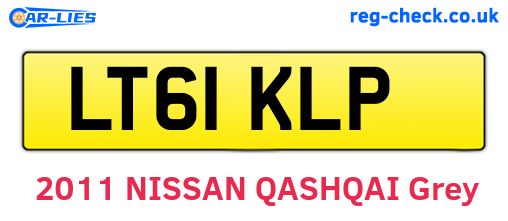 LT61KLP are the vehicle registration plates.