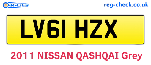 LV61HZX are the vehicle registration plates.