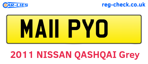 MA11PYO are the vehicle registration plates.