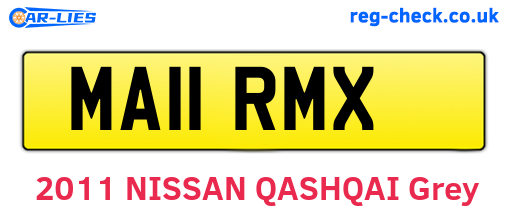MA11RMX are the vehicle registration plates.