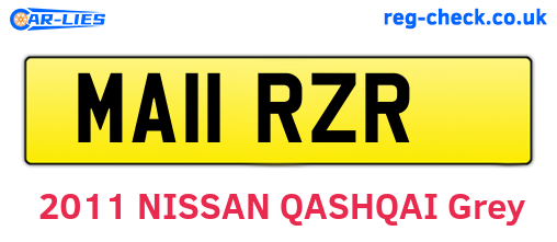 MA11RZR are the vehicle registration plates.