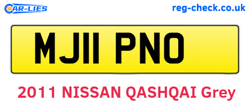 MJ11PNO are the vehicle registration plates.