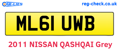 ML61UWB are the vehicle registration plates.
