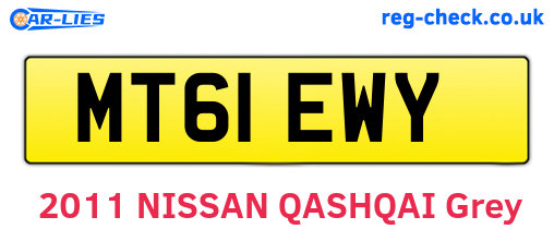 MT61EWY are the vehicle registration plates.