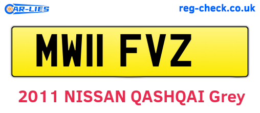 MW11FVZ are the vehicle registration plates.