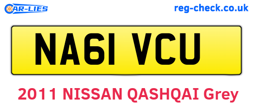NA61VCU are the vehicle registration plates.