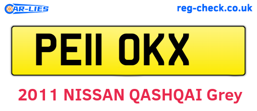 PE11OKX are the vehicle registration plates.