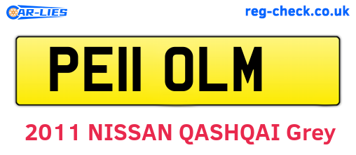 PE11OLM are the vehicle registration plates.